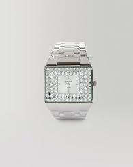 Rhinestone Boxy Link Watch