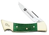 New Case Cutlery John Deere Series 6159L Stainless Steel Hammer Green 6159L SS Clip Folding Knife
