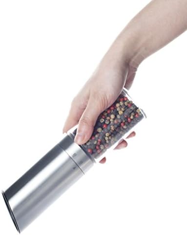 IL Picco Electric Salt Mill Grinder - Battery Operated - Gravity Mill Operates By Tilting - Stainless Steel with Modern Design