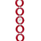 AK Anne Klein Red Enamel Bracelet Watch #10/8769RDSV