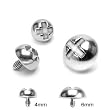 316L Surgical Steel Dermal Anchor Internally Threaded (1.2mm Thread) Screw Top - 6mm - Sold as a Pair