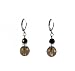 Earrings - E216 - Crystal Rondelle & Glass Bead (10mm) - Jet & Blk Diamond