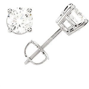 2 Ct 14k White Gold Diamond Stud Earrings (2.00 Cttw, GH Color, SI1 Clarity)