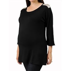 Buy A Pea in the Pod Collection: Elbow Sleeve Scoop Neck Decorative Trim Maternity T Shirt