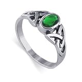 Unique Emerald Cubic Zirconia Band .925 Sterling Silver Ring Size 8 silver graphics