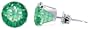 Nickel Free 12mm Round Emerald Cubic Zirconia .925 Sterling Silver Post Friction Back Stud Earrings