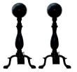 UniFlame Black Ball Andirons