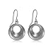 Sterling Silver 3D Circle Dangle Earrings, 17mm