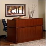 Mayline Stella Reception Center With 72 X 30 Desk And Reception Counter In Toffee
