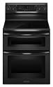 Kitchenaid KERS505XBL 30-Inch, 5-Element Freestanding Double Oven Range with Even-Heat Convection