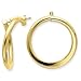 14k 3mm Polished Tapered Twist Round Hoop Earrings title=