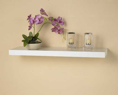 Manhattan Bracketless Shelf in White Finish
