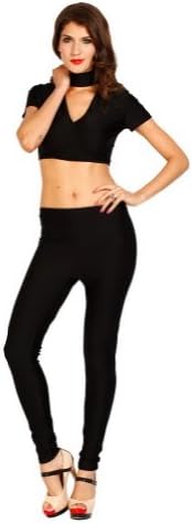 YYZ Womens V-Neck Short Sleeve Polyester Spandex Solid Jumpsuits-apparel, Black, 10P