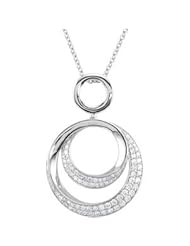 Diamond Necklace 14K White Gold 5/8 Ct Tw/ 18 Inch Diamond Necklace