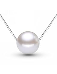 Jewelry: Merdia S925 Sterling Silver Fashionable Chain with a Simulated Pearl Pendant (White) - Merdia