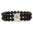 14k Gold, Diamond & Black Onyx Bracelet (0.08ctw)- 7.75 IN