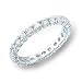 Women's Stone Band Clear Cubic Zirconia Rhodium Ring, Size: 4-10