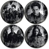 Twilight Four Pin Button Set Edward, Bella, Cast and Bad Vampires