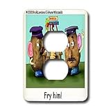 Londons Times Health and Vanity Trends Cartoons - Mr Potato Head Executioner - Light Switch Covers - 2 plug outlet cover