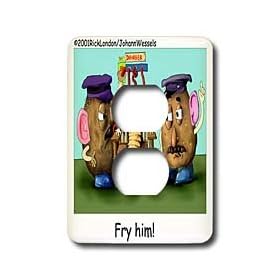 Londons Times Health and Vanity Trends Cartoons - Mr Potato Head Executioner - Light Switch Covers - 2 plug outlet cover