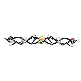 Dreadful Skulls 12" Armband / Body Accent Tempory Tattoo Kit