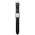 Cacharel - Montre Femme Acier - CW5410WY - Quartz Analogique - Carr&eacute;e - Cadran Argent - Bracelet Cuir Noir