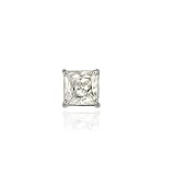 Sterling Silver 6mm Square CZ Men's Stud Earring (SINGLE)