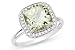 14K White Gold 1/10 ctw Diamond and Green Amethyst title=