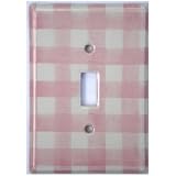 Pink Gingham Switch Plate