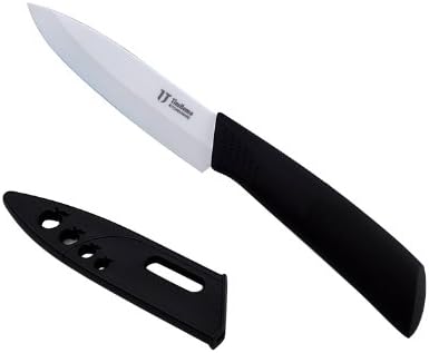 【Clearance Sale!!!】TimHome Eco-friendly & High-quality Zirconia Ceramic Knives Kitchen Utility Chef's Paring Knife with Plastic Blade Cover (6 inch, Black)