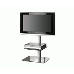 VCM 17574 Alina LCD-Standfu� mit Zwischenboden Aluminium / Mattglas