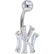 Major League Baseball CRYSTALLINE GEM Belly Ring - New York Yankees