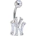 Major League Baseball CRYSTALLINE GEM Belly Ring - New York Yankees