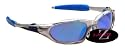 Rayzor Professional Lightweight UV400 Silver Sports Wrap Hiking / Walking Sunglasses, With a Blue / Green Iridium Revo Anti-Glare Lens