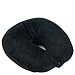 SleepMax Labs MicroBead Ultra Soft Travel Neck Pillow - Hypoallergenic Velvety Cover w/ Easy Comfort Snap Jet Black