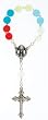 Rosary - One Decade Finger Rosary - Fleur De Lis Cross - IMPORTED FROM ITALY & BRAZIL
