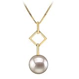 Delana White 8-9mm AA Japanese Akoya 14 Karat Gold Pearl Pendant