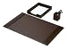 Desk Accessory Set, 3-piece Genuine Black Leather