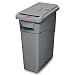 Rubbermaid Commercial 15-7/8-Gallon Slim Jim Confidential Document Container with Handles and Lid, Rectangular, 11" Width x 23.13" Depth x 24.88" Height, Gray