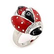 Millefiori Lady Bug Ring with CZ