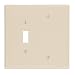 Leviton 86106 2-Gang 1-Toggle 1-Blank Device Combination Wallplate, Oversized, Thermoset, Box Mount, Ivory