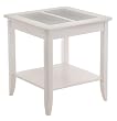 Bianca End Table with Frosted Glass in White Finish By Winsome Wood