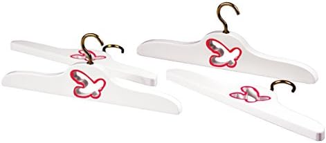 Laurent Doll 18 inch doll 4-pack white wooden hangers for Armoire, Storage, Trunk fits American Girl Dolls