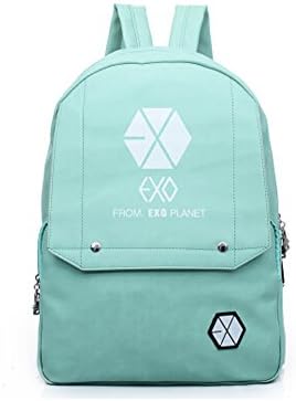 Fashionable EXO Pu Waterproof Bag School Bag Shoulder Backpack Leisure Bag (green)