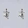 Tiny Turtle Stud Earrings in Sterling Silver, #2630