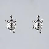 Tiny Sterling Silver Turtle Stud Earrings, #2630