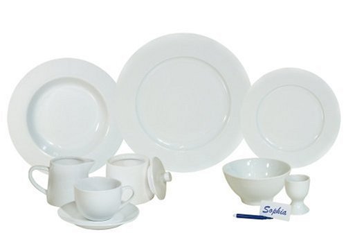Arte Viva 14795 Kaffee und Tafelservice Massimo Piu, 51-teilig, Porzellan, weiß, Design by Matteo Fabrini