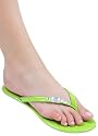 Cool Flat Patent Sandal with Trendy Rhinestone Accented Strap from Hot Fash Shoes - JAY Green