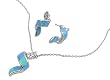 Sterling Silver Necklace and Earrings Set - Twist in Lab Created Opal with Clear CZ