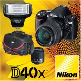 Nikon D40x Starter Package with 18-55mm, Case, and SB-400DX